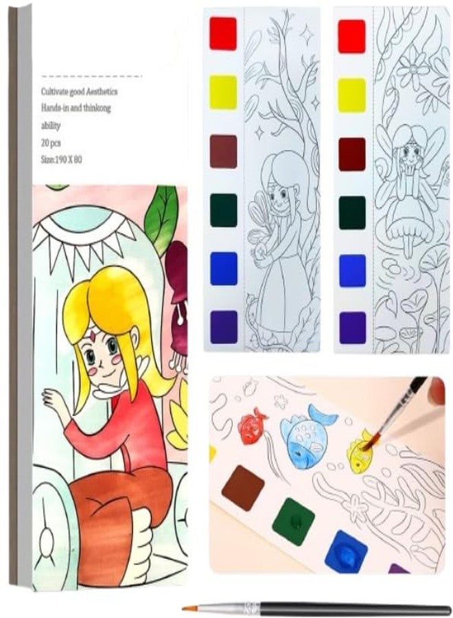 Cilveec Color Magic Book for Kids Activity Books for Children Coloring Books for Kids Ages 4-8 Years 20 Sheet Cartoon Painting kit with Brush Multicolor (Genie Garden) - Image 1